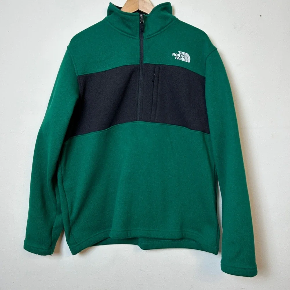 The North Face 1/4 Zip Fleece Green Black Large Gorpcore Circular Design